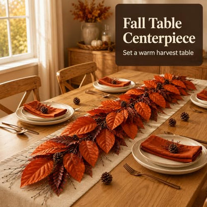 6FT Fall Garland for Mantle Autumn Garlands for Thanksgiving Home Decor