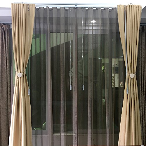 2 Pack 36 Inch Universal Drapery Pull Rod Invisible Clear Curtain Wand for Easier Opening and Back (Acrylic, 36")