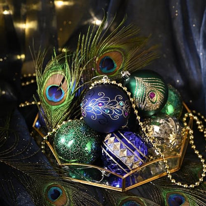 Valery Madelyn Christmas Ball Ornaments Set - Peacock Large Variation