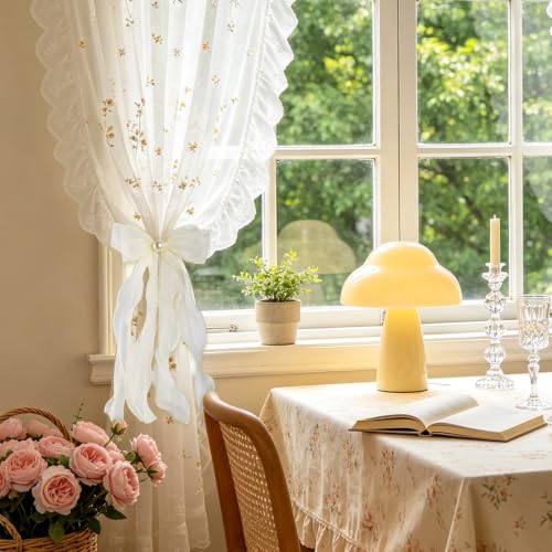 White Silky Bow Curtain Tiebacks Set - Elegant Lace Holdbacks, 2 Pack