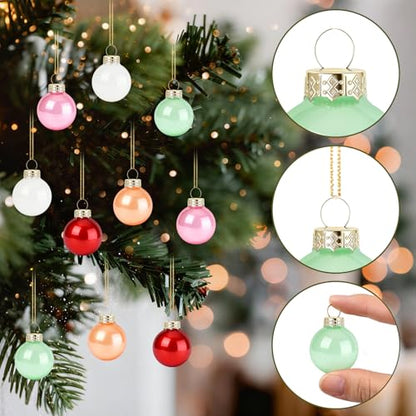 Matte Valentine Glass Balls Ornaments Set - Glittering Mini Hanging Decorations for Christmas & DIY Crafts