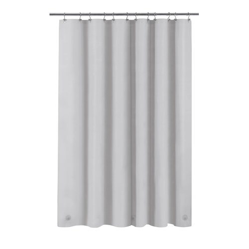 Barossa Design Shower Curtain Liner - Premium PEVA, BPA & PVC Free, No Chemical Smell, Lightweight Standard Size Shower Curtain with 3 Magnets, Metal Grommets -Silver Gray