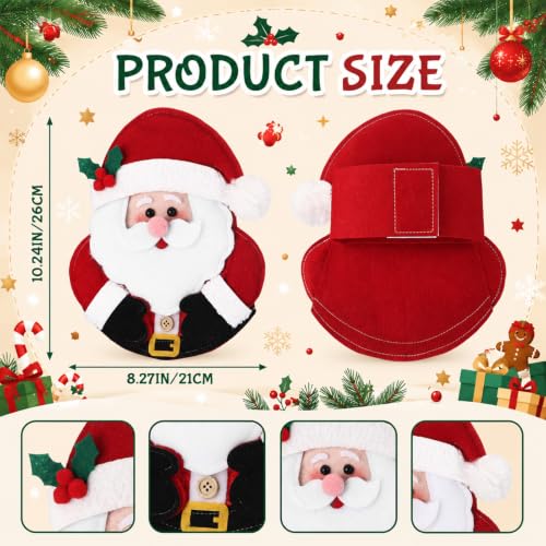 Christmas Santa Curtain Tiebacks - Felt Holiday Window Holdbacks (2 Pack)