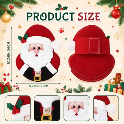 Christmas Santa Curtain Tiebacks - Felt Holiday Window Holdbacks (2 Pack)