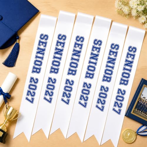 Blue 6PCS Senior Sash 2027 Cheerleader Sash for Graduation Party