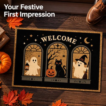 Halloween Doormat 3D Optical Illusion Ghost Welcome Rug - Fall Decor