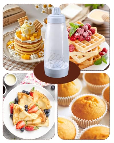 Large 1000ml Pancake Batter Dispenser Bottle for Waffles Crepes & Baking