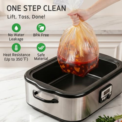 10 Count Electric Roaster Liners 18 x 34 Inch - BPA-Free Water Cooking