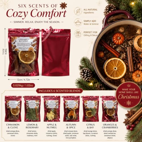 Fall Simmering Potpourri Kit for Home Fragrance - Red, 18 Packs