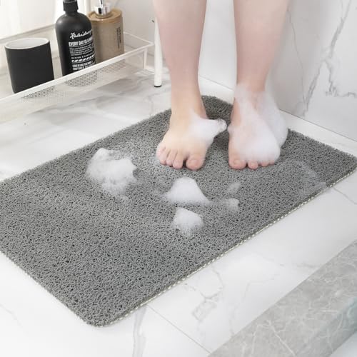 Hargiis Non-Slip Bathtub Mat, Anti Slip Shower Mat, Fast Drying Bathtub Mats, Foot Scrubber Mat, Anti Slip Mat for Tub, Floor, Bathroom, Kitchen, Home, Hotel (Black 24"×16")