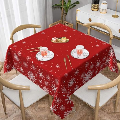 Kawani Christmas Snowflakes Square Tablecloth 54 Inch Multi Color Holiday Decor