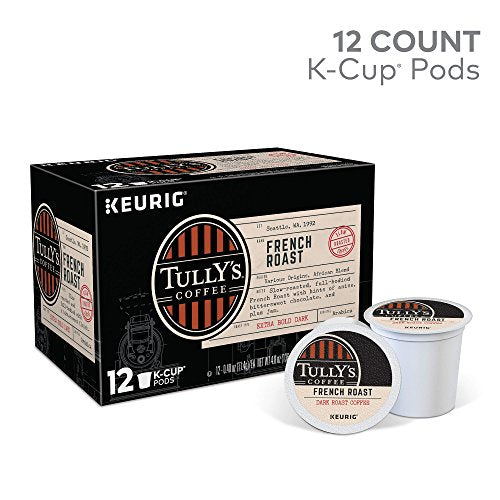 Tully's Coffee French Roast Keurig Single-Serve K-Cup Pods, Extra Bold Dark , 12 Count