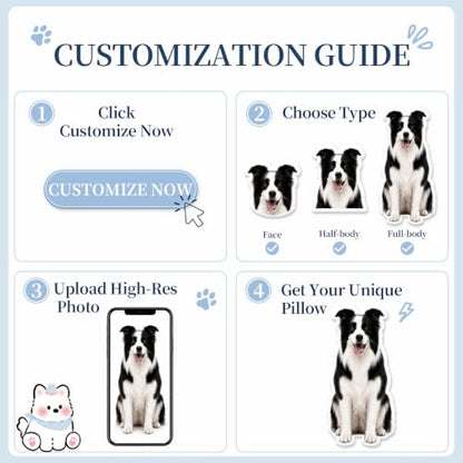 Personalized Pet Photo Pillow Custom Plush with Picture for Gift or Decor