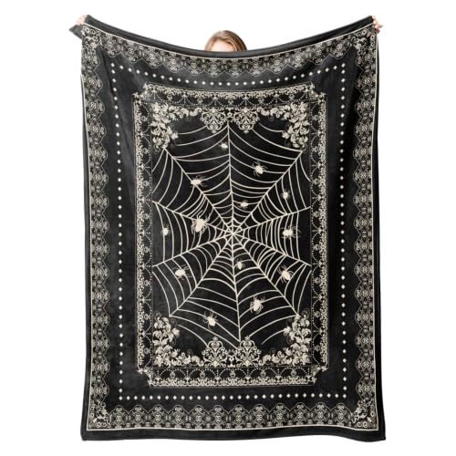 Halloween Blanket 60x50 Gothic Spider Web Throw Blanket - Dark Decor