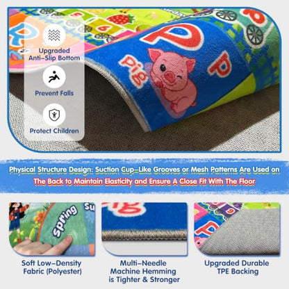 Kids Playroom Rug, Soft Non-Slip ABC Educational Carpet 3' x 5' - Colorful