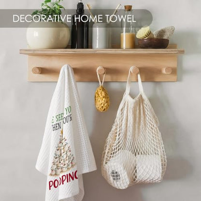 Funny He Sees You When You're Pooping Christmas Bathroom Towel - Variation of THIS listing