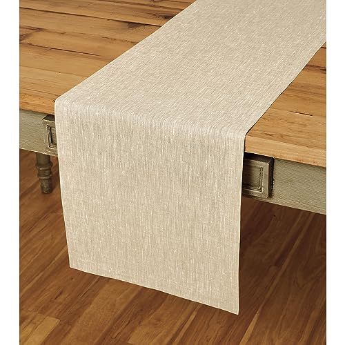 Champagne Beige Linen Table Runner 14 x 132 Inches - Athena