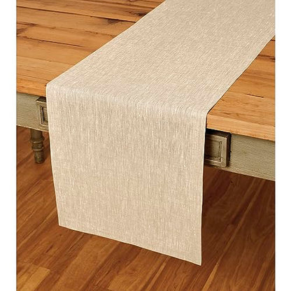 Champagne Beige Linen Table Runner 14 x 132 Inches - Athena