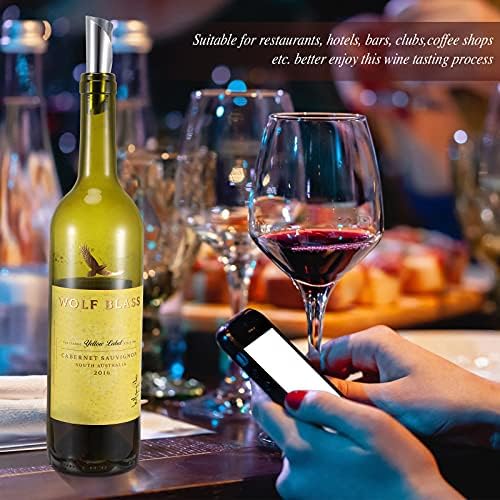 Skyley 50 Pieces Silver Wine Pourer Liquor Stopping Pouring Discs Aluminum Foil Wine Whisky Pourer Thin Reusable Spout Disks for Beverage Beer Liquid Dispenser Bar Party Gift