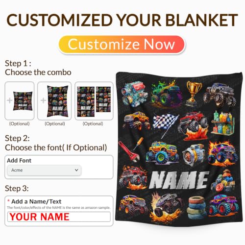 Silver Kids Truck Blanket Gift for Boys - Flannel Throw for Son & Nephew