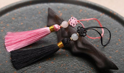 Hanbok Norigae Black Tassel Charm Ornament - Traditional Korean Decor