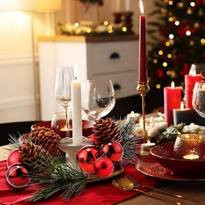 Christmas Candle Rings Set of 4 - Holiday Table Centerpiece Decor