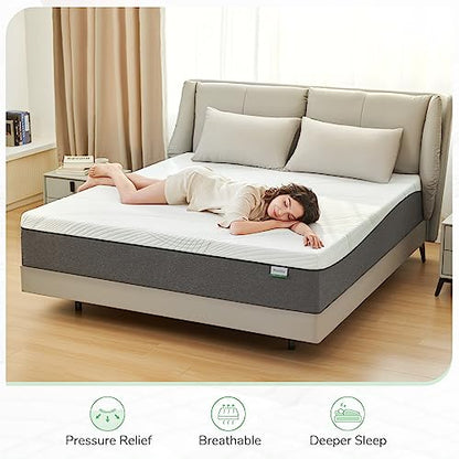 Novilla Queen Size Mattress, 10 Inch Gel Memory Foam Mattress for Plush Comfort, Pressure Relief, CertiPUR-US Certified, Mattress-in-a-Box, Embrace