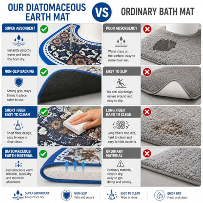 Multi Color 4-Pack U Shaped Washable Toilet Mats for Potty Training & Incontinence