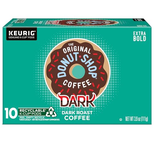 The Original Donut Shop Dark Keurig Single-Serve K-Cup Pods, Dark Roast Coffee, 60 Count, (6 Packs of 10)