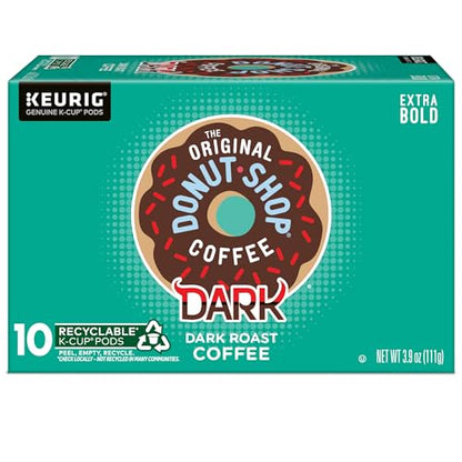The Original Donut Shop Dark Keurig Single-Serve K-Cup Pods, Dark Roast Coffee, 60 Count, (6 Packs of 10)