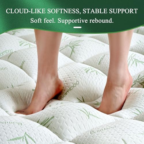Twin XL Cloud Mattress Topper with 3D Box Support and Cooling Bamboo Fabric