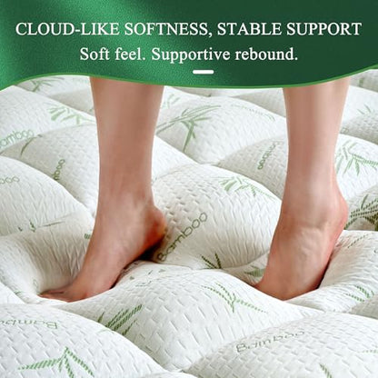 Twin XL Cloud Mattress Topper with 3D Box Support and Cooling Bamboo Fabric