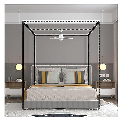 Black California King Mosquito Net Bed Frame Brackets Canopy Poles - Stainless Steel