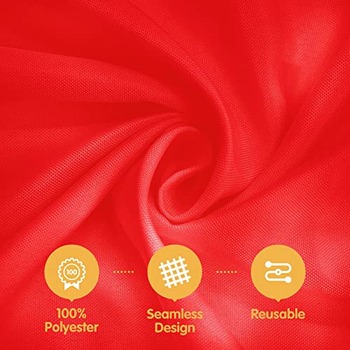 Red 60x102 Inch Tablecloth - 6 Pack Polyester Spill-Resistant Linen for Rectangular Tables
