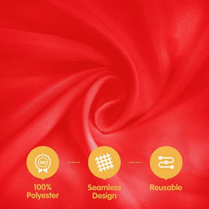 Red 60x102 Inch Tablecloth - 6 Pack Polyester Spill-Resistant Linen for Rectangular Tables