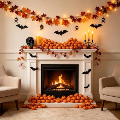 Mini Foam Pumpkins for Fall & Halloween Decor - 16 Pcs