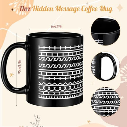 4 Pcs 11 oz Hidden Message Coffee Mugs White Elephant Gift Set - LemonRoad