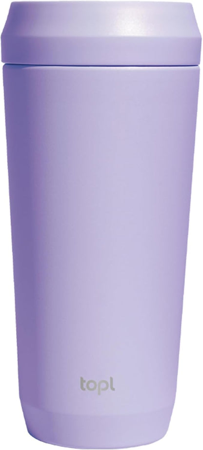TOPL To Go Coffee Cup - Insulated Stainless Steel Travel Mug with 360° Leak-Safe Lid | Lavender, 16 oz