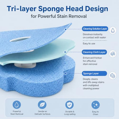 Disposable Toilet Brush Kit with 2 Handles & Holders + 64 Refill Heads - Hygienic No-Touch System