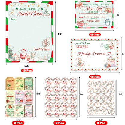 Christmas Letter & Certificate Gift Set for Kids - Santa Claus Holiday Pack
