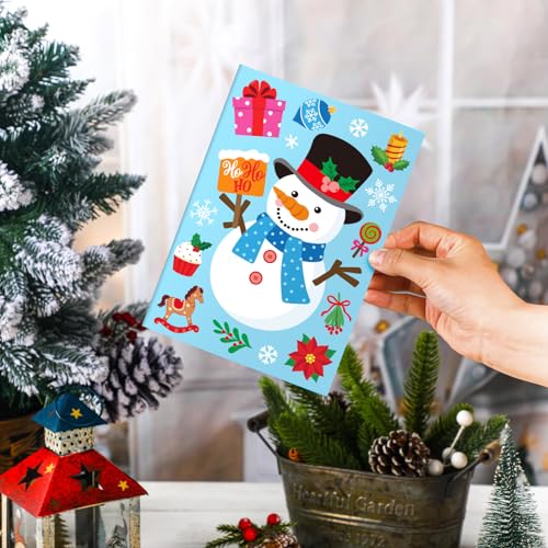 Christmas Card Making Kits with Envelopes - 48 Set Xmas Craft Supplies - Variation of Xmas