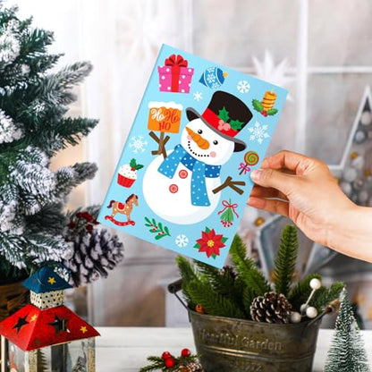 Christmas Card Making Kits with Envelopes - 48 Set Xmas Craft Supplies - Variation of Xmas