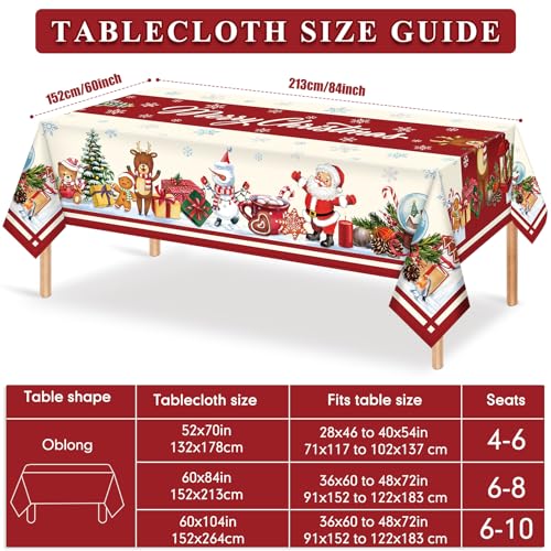 Christmas Tablecloth 52 x 70 Inch Rectangular Snowman Gnome Holiday Decor
