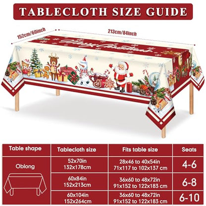 Christmas Tablecloth 52 x 70 Inch Rectangular Snowman Gnome Holiday Decor