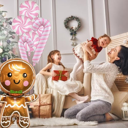 Christmas Gingerbread & Candy Balloon Decorations Set - Party Supplies