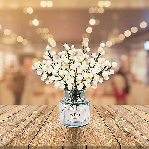 Ivory Artificial Berry Stems for Christmas Holiday Decor - 30 Pack