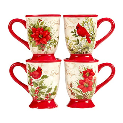Winter's Medley 16-Piece Dinnerware Set for 4 - Festive Holiday Ceramic Tableware