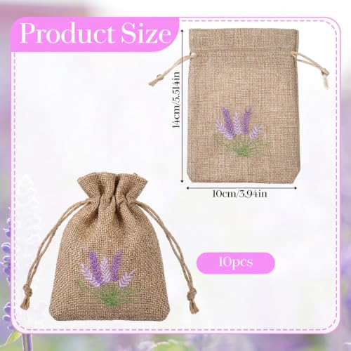 10 Pack Linen Sachet Bags for Lavender Storage - Eco-Friendly & Durable