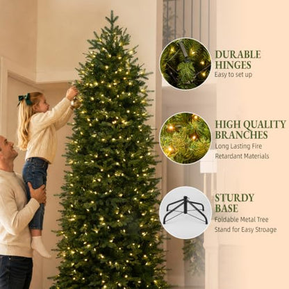 6ft Slim Prelit Christmas Tree - Realistic Tips, 1622 PE&PVC Branches, Warm White LEDs - Variation of THIS listing