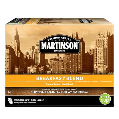 Martinson Single Serve Coffee Capsules, Breakfast Blend, Compatible with Keurig K-Cup Brewers, 24 Count